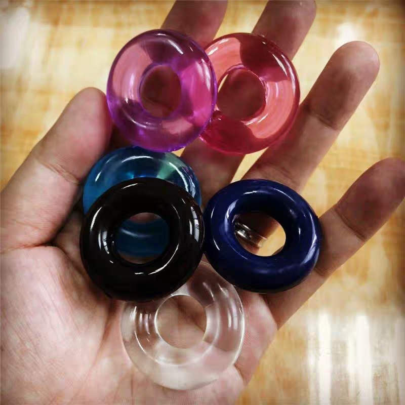 Men's Silicone Appliances Colorful Crystal Lock Ring Delay Ring Sexy Adult Products Sheep Eye Ring Tri-color Smooth Ring