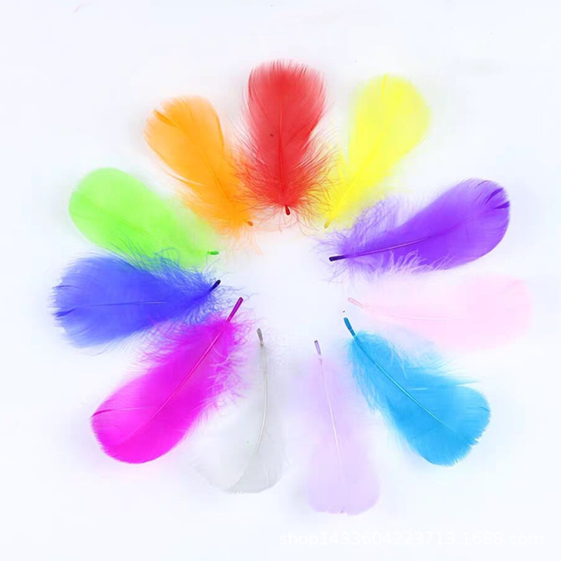 DIY Macaroon Dyed Goose Feather Small Floating Color Feather Dreamcatcher Feather Light Wave Ball Feather Filled Feather