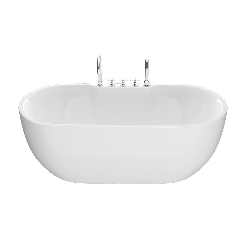 Foshan Factory Directly Supply Large, Medium and Small Household Oval Acrylic Bathtub Hotel Engineering Bathtub QT-088