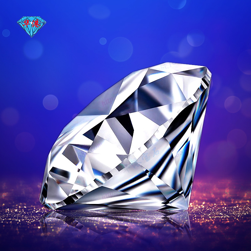 Huagang gem 5A round white zircon bare stone ring surface synthetic cubic zirconia CZ drill micro wax set system