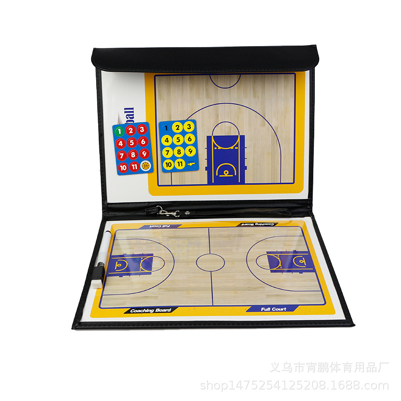 Wholesale Football Basketball Tactical Board Sand Table Foldable Leather Basketball Coach Tray Magnetic Pen Tactical Board
