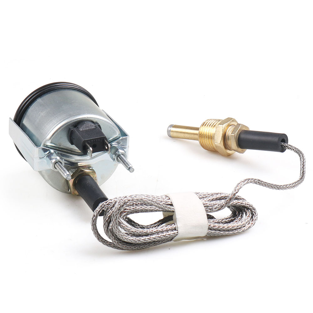 2-Inch 52mm Pointer Mechanical Water Temperature Meter with Sensor 130 ℃ /265 ℉ Dual Scale Engineering Vehicle Instrument