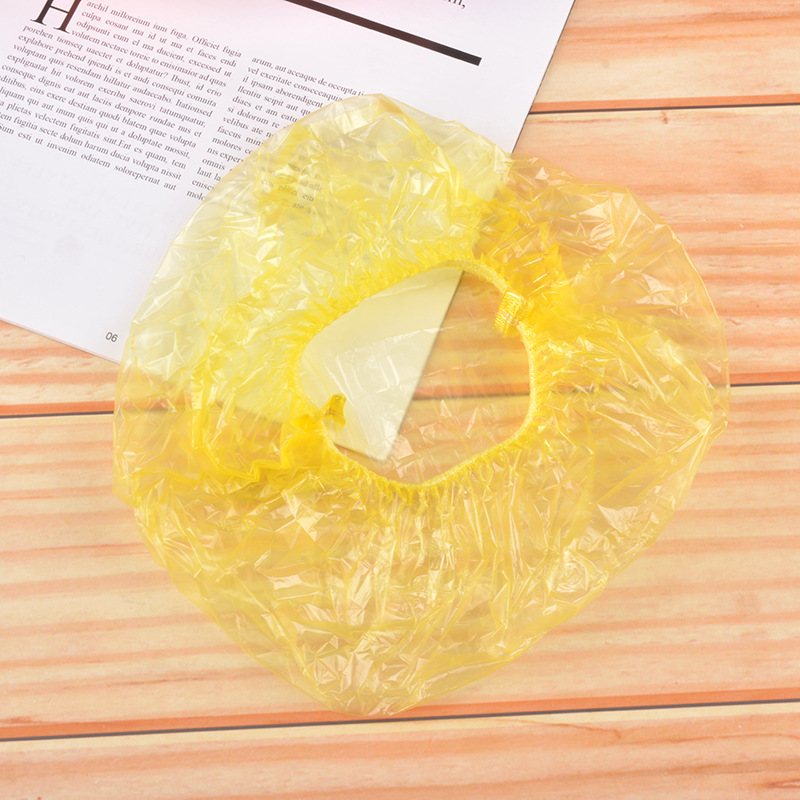 Hotel disposable shower cap strip plastic thickened 100 shower waterproof sauna enlarged hair cap Amazon