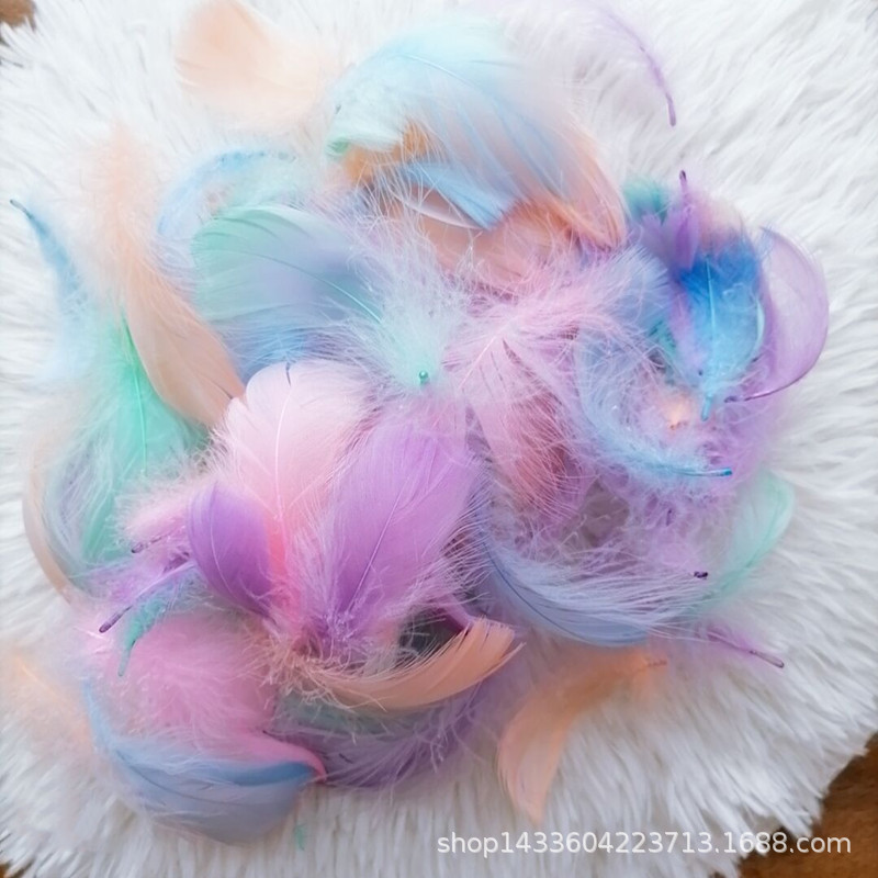 DIY макаронные окрашенные гусиные перья, маленькие плавающие перья для ловцов снов