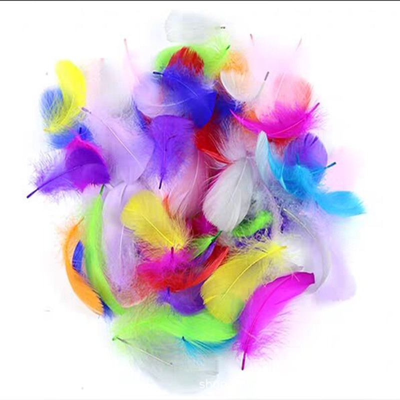 DIY Macaroon Dyed Goose Feather Small Floating Color Feather Dreamcatcher Feather Light Wave Ball Feather Filled Feather