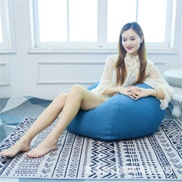 Thickened Cotton and Linen Bean Bag Cover, Cloth Cover, Simple Bean Bag Cover, Sofa Jacket, Popular Removable and Washable Liner Cover