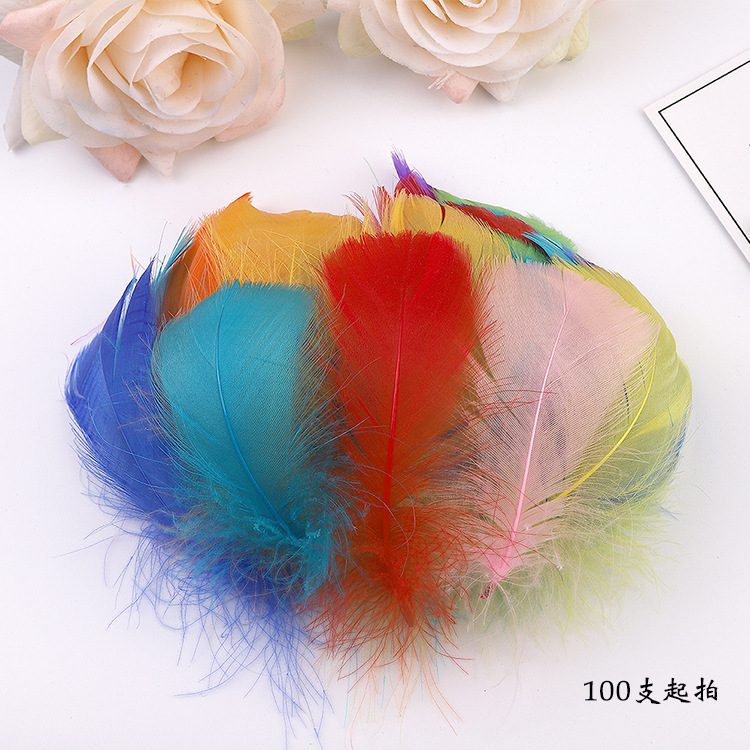 Handmade DIY Colorful Goose Feathers Small Floating Feathers for Clothing Decoration Wedding Bobo Ball Filling