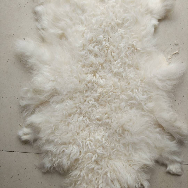 Sheepskin Fur Integrated Semi-Finished Lamb Wool Raw Material Zhangzi Fur Plush Doll Hair DIY Brown Black Curly Pattern