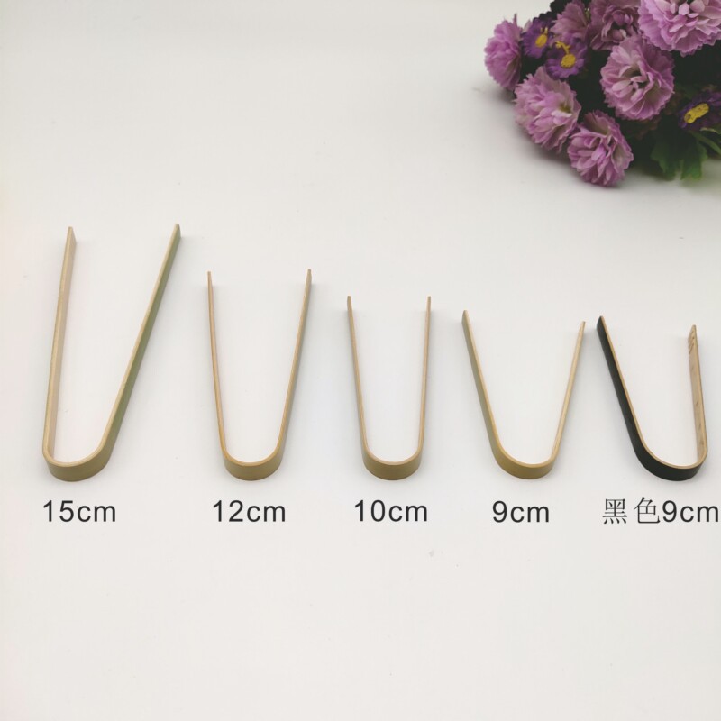 Hot selling spot green bamboo clip water cup barbecue ice clip non-slip barbecue clip wholesale barbecue bamboo clip food clip