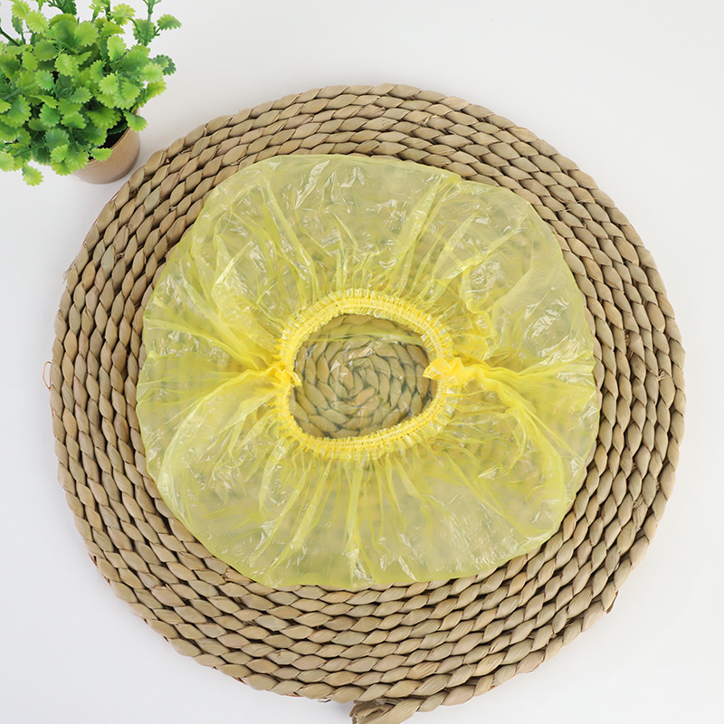 Disposable shower cap hotel transparent plastic strip waterproof increase thick beauty salon cap 100 Pack