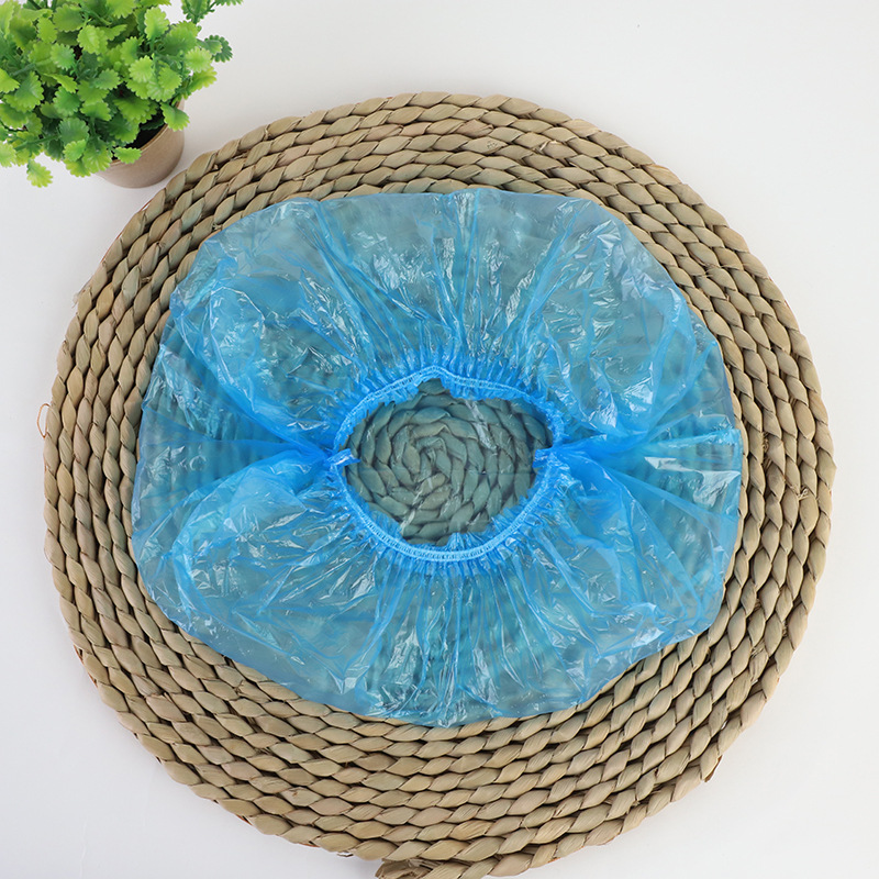 Disposable shower cap hotel transparent plastic strip waterproof increase thick beauty salon cap 100 Pack