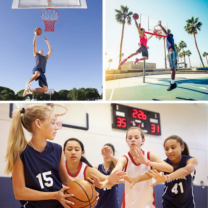 Amazon Cross-Border Outdoor Heavy-Duty Basketball Internet Celebrity White and Blue Ball Net Basketball Hoop Net Thick Hoop Net Basketball Hoop Net