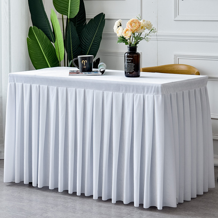 Factory direct solid color Conference tablecloth exhibition celebration table set gold velvet tablecloth table skirt table skirt