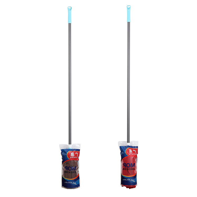 Hand-free Wet and Dry Towel Cloth Mop Household Round-head Wood Board Floor Mop Old-fashioned Microfiber Mop Mop