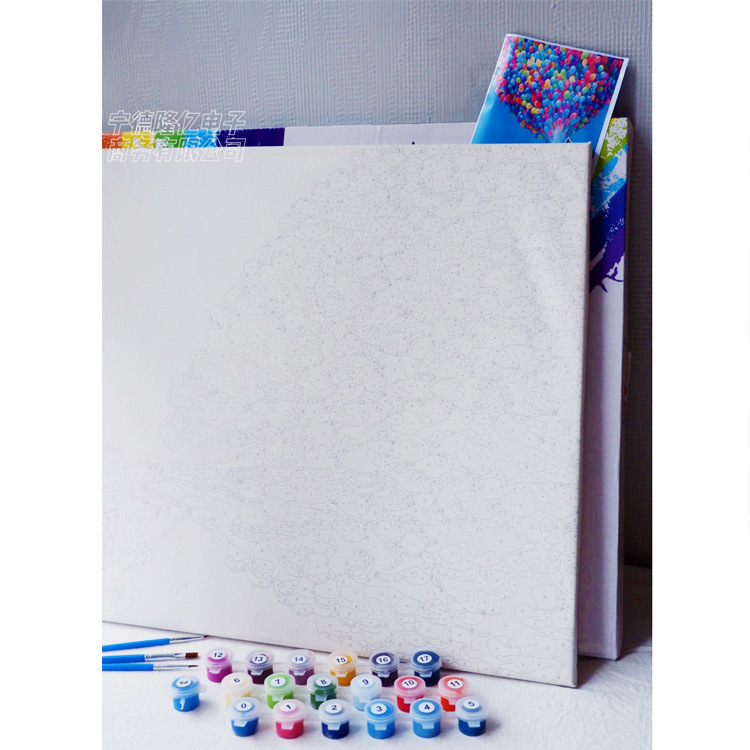 Factory wholesale digital oil painting DIY living room decorative painting frameless combination frame stretched good inner frame cross-border one wholesale