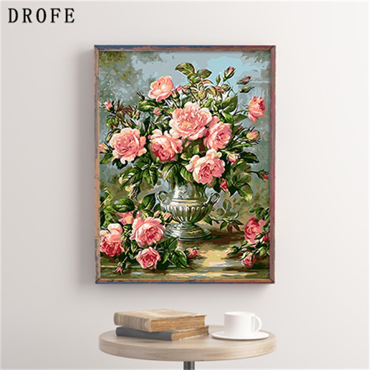 Оптовая продажа цифровой масляной живописи от фабрики, декоративная живопись для гостиной, безрамочная комбинация, натянутая хорошая внутренняя рама, трансграничная оптовая продажа