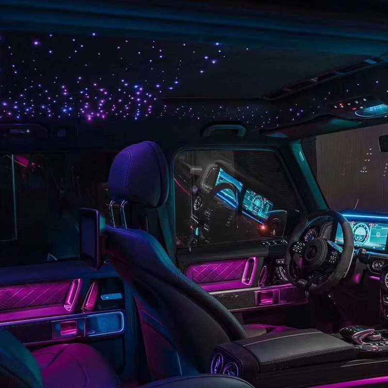 Fiber optic star light APP car star top modification 16w flashing light source machine with turntable roof ceiling light