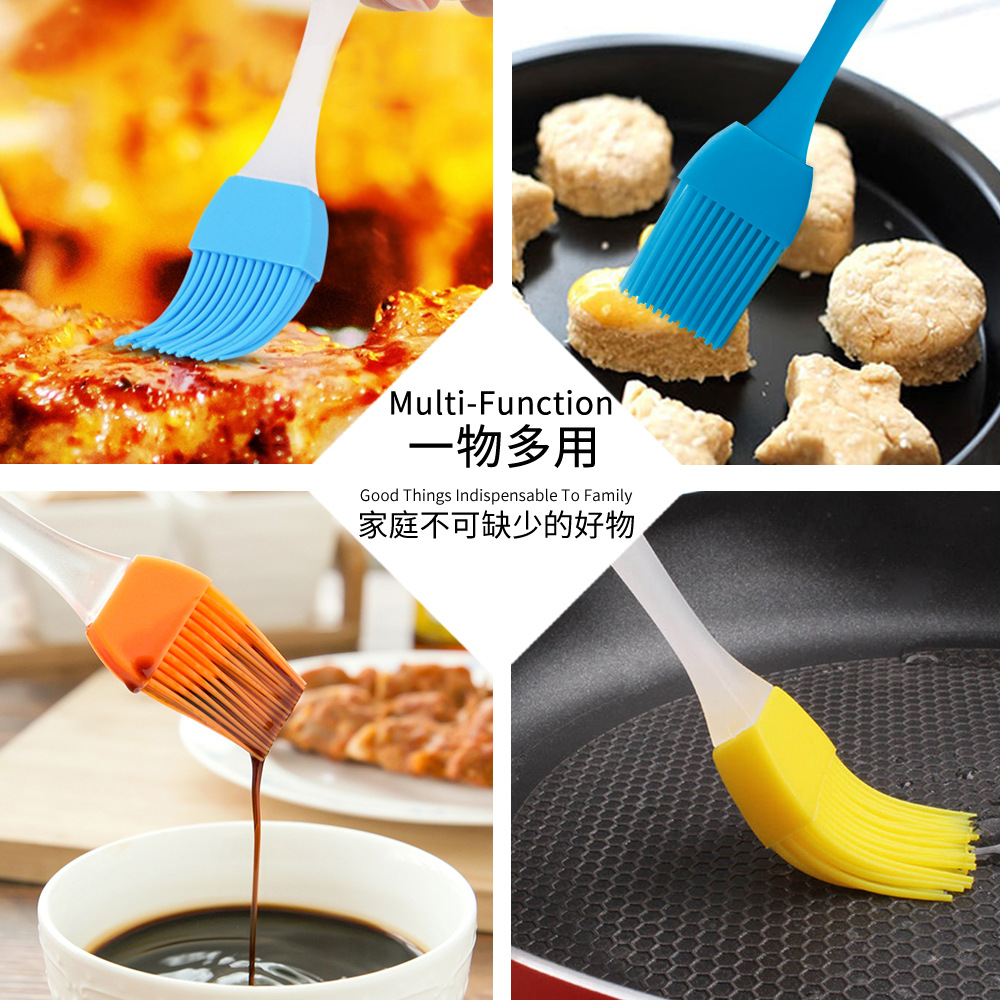 Silicone grill brush food grade high temperature resistant oil brush plastic handle silicone brush household oil brush in stock wholesale