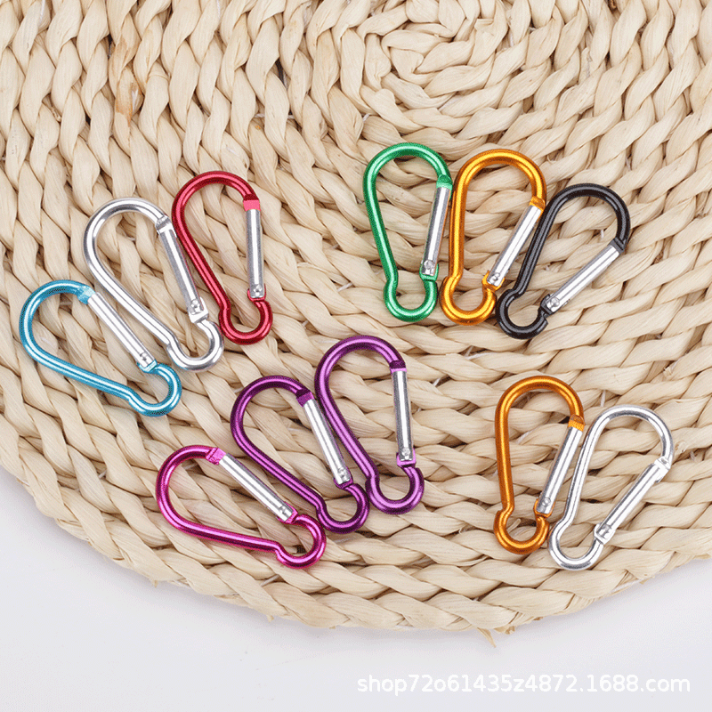 No. 5 gourd type carabiner outdoor travel backpack hanging buckle color aluminum alloy carabiner in stock wholesale