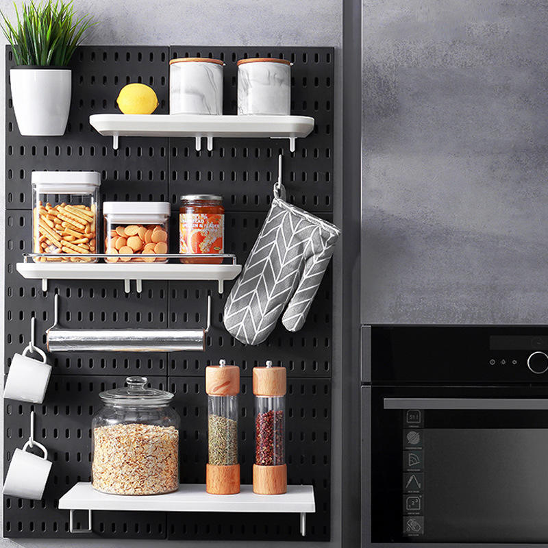 Punch-free Hole Board Storage Rack Partition Household Wall Kitchen Bathroom Dormitory Wall Rack Shelf Wall Hanging