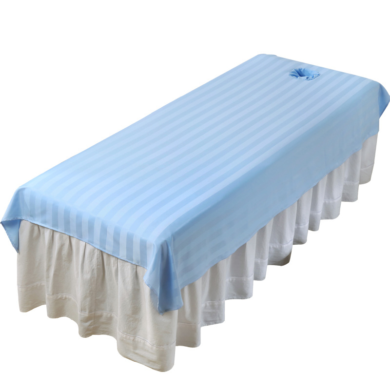 Beauty sheets with holes mercerized cotton polyester cotton white washable quick-drying anti-wrinkle massage sheets for beauty salon wholesale