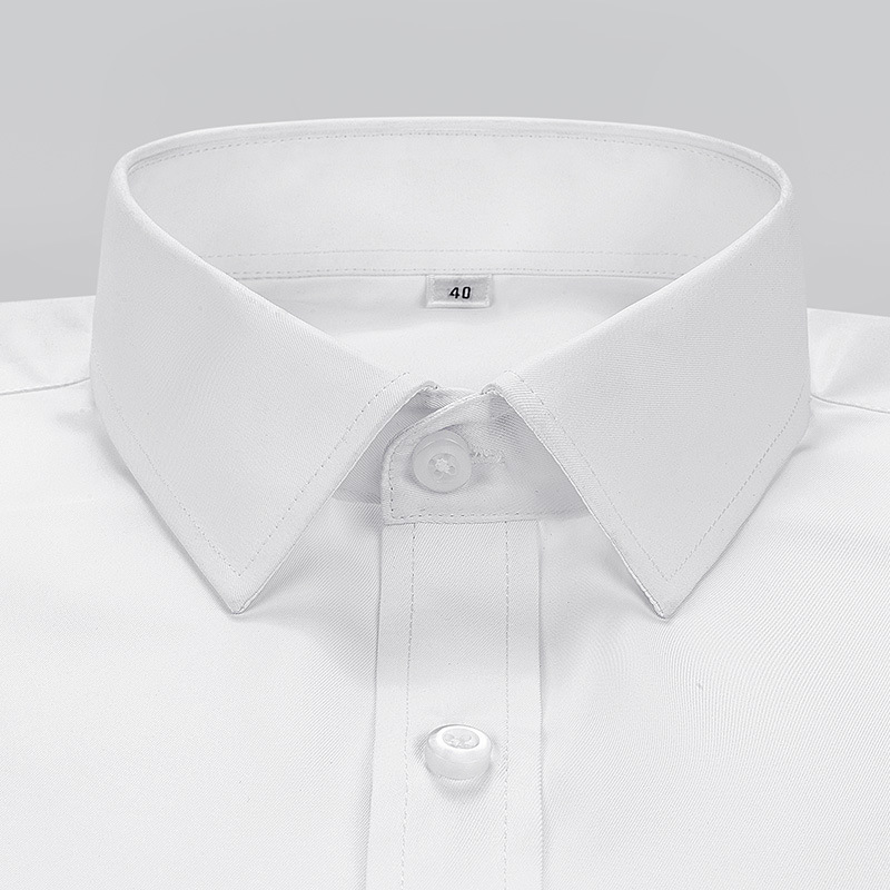 40% Cotton Long-Sleeved Shirt Men's Work Clothes Custom-Made No-Iron Shirt High-Density Business Men's Work Clothes Black and White Shirt