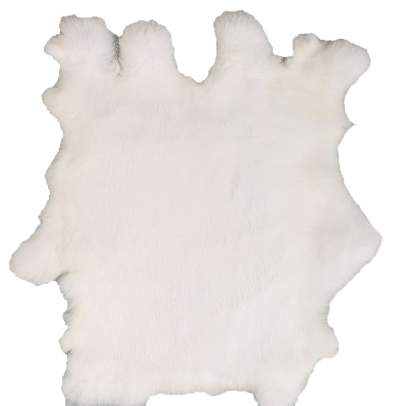 Factory Direct Sales Rabbit Skin Whole Rabbit Fur Knee Pad Clothing Liner Accessories Home Furnishings Photography Props Cooked Rabbit Fur