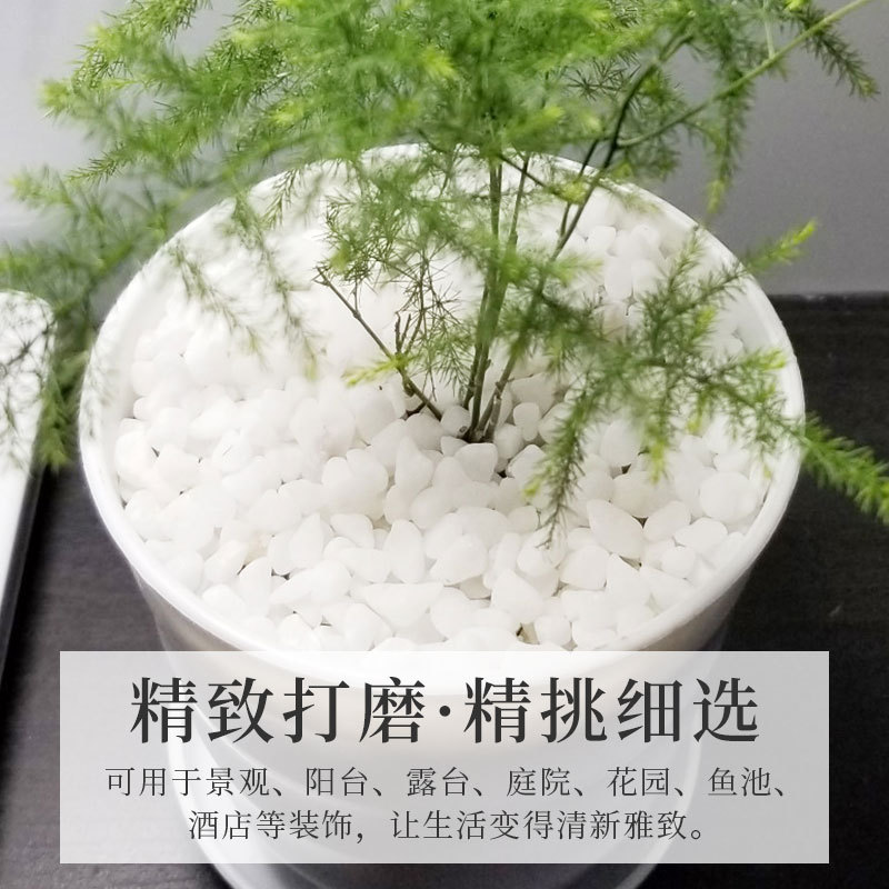 Natural cobblestone White small stone paving snowflake white gravel white marble garden landscape withered landscape White Stone