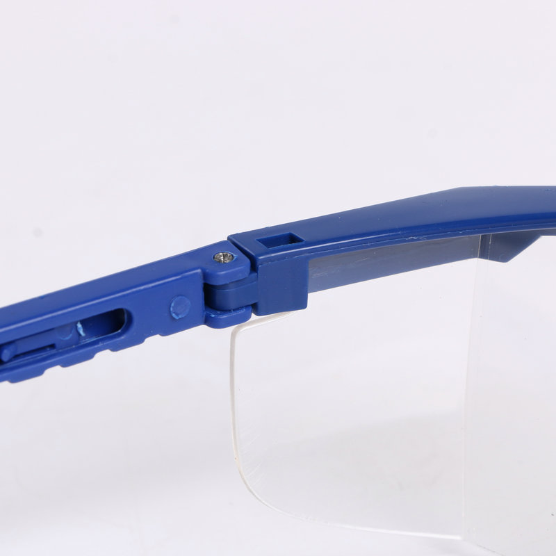 Blue and white labor protection protective glasses labor protection telescopic leg goggles windproof dustproof anti-impact glasses wholesale