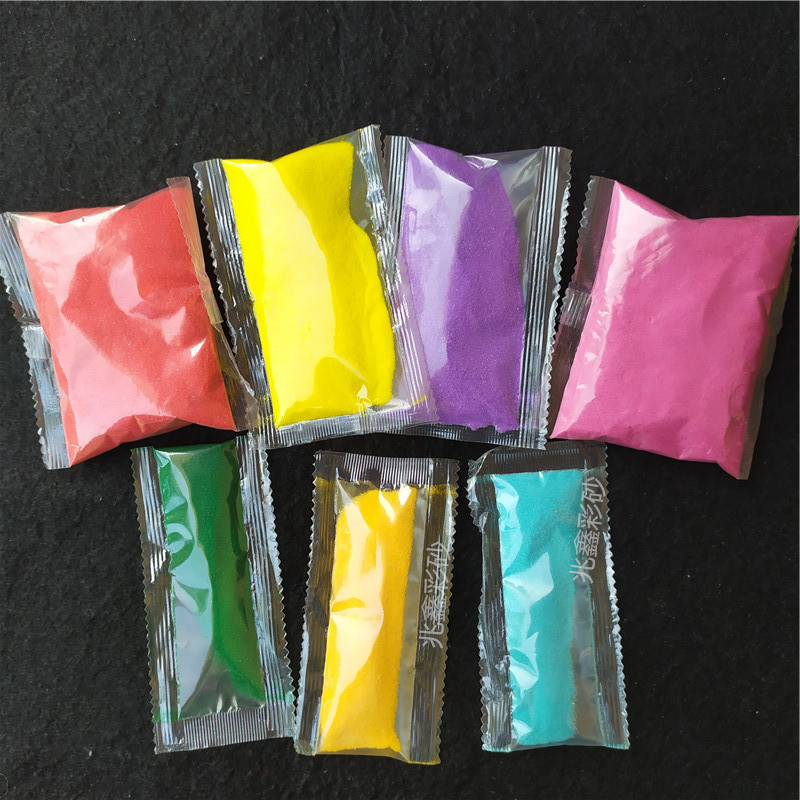 Маленький пакет цветного песка, окрашенный песок, развлекательный песок для детей для рисования песком, маленький пакет цветного песка с пигментом