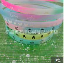 Hot Selling Printed English Letters Luminous Silicone Bracelet Event Gift Fluorescent Luminous Rubber Sports Bracelet Jewelry