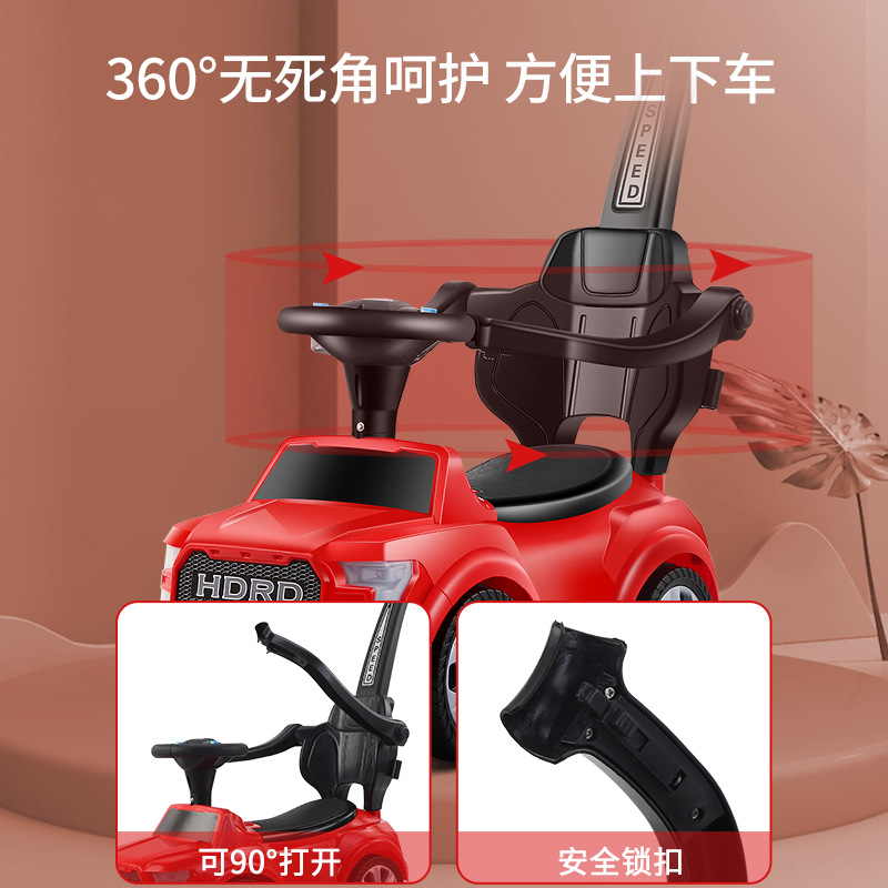 New Children's Simulation Car Four-in-One Twist Car Push-to-One Guardrail Sliding Car Baby Car Music Baby Toy Car