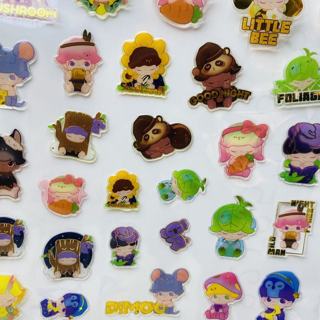 Custom crystal epoxy stickers children's toy stickers Cartoon Cartoon stickers bubble stickers mobile phone decorative stickers