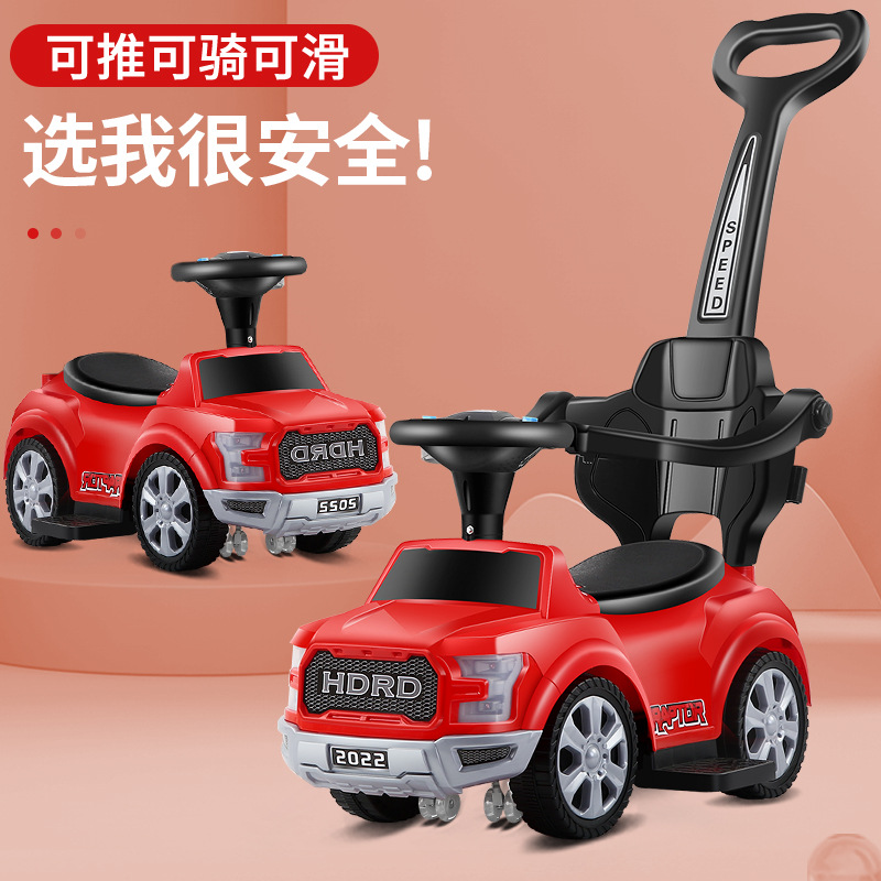 New Children's Simulation Car Four-in-One Twist Car Push-to-One Guardrail Sliding Car Baby Car Music Baby Toy Car