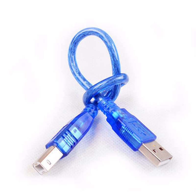 Transparent blue USB2.0A revolution B public oral USB printer line data line USB line print line 30cm