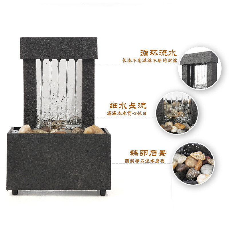 Housewarming gift shop opening office desktop creative small fountain water decoration making money and fortune landscape Basin