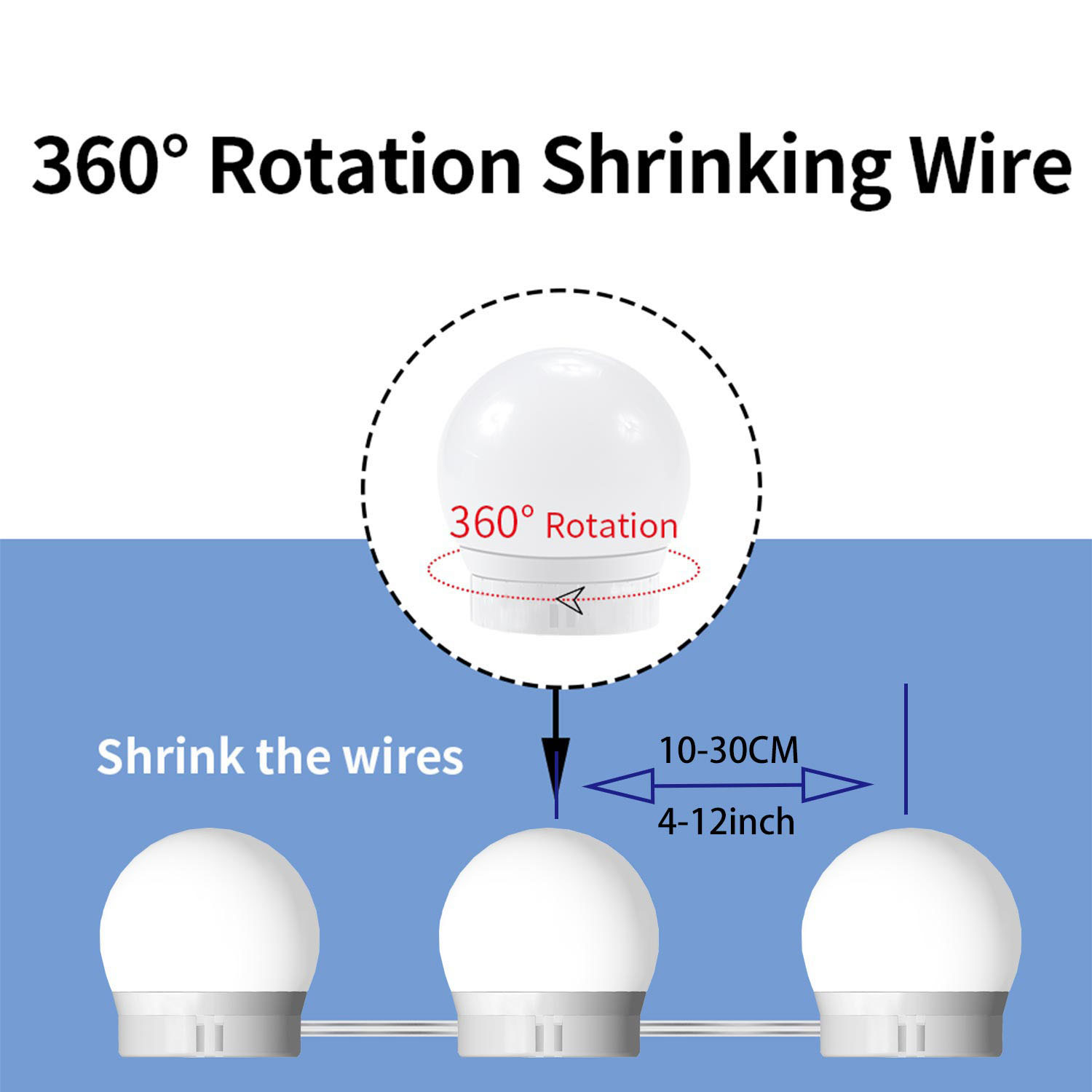 Makeup Mirror bulb rotating LED makeup mirror front bulb bulb string Hollywood makeup mirror lamp USB