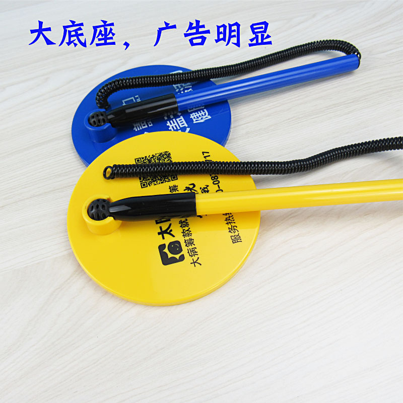 Round Fixed Desk Pen Bank Office Hall Counter Neutral Desk Pen Spring Service Window Fixed Sign Pen