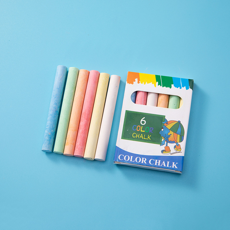 Factory direct color chalk wholesale/children's chalk/teaching equipment school teachers with chalk 6 Pack