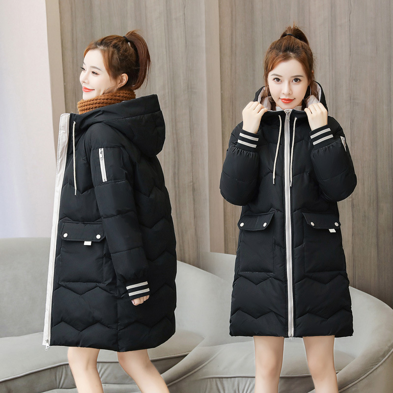 Women's Mid-Length Cotton Coat for Foreign Trade, 2025 Korean Style, Loose-Fitting Winter Jacket, Thickened Cotton-Padded Jacket, Puffer Jacket, Cotton Coat