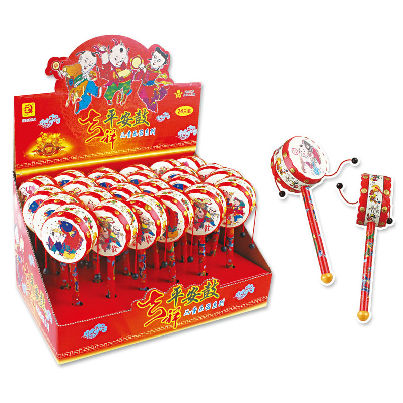 Hot children selling auspicious rattle small rattle rattle rattle baby hand drum traditional stall toys wholesale 830