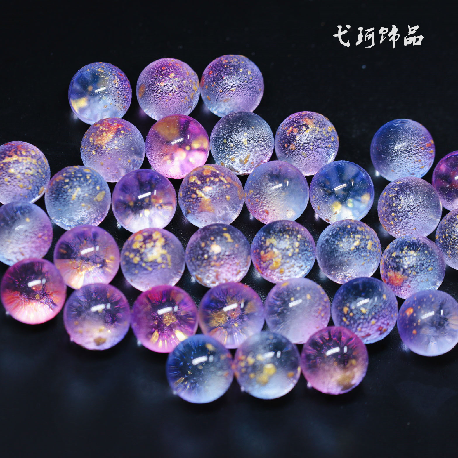 Yi Ke imitation etched crystal ball domestic round beads 10-12mm non-porous hairpin top beads antique hairpin accessories