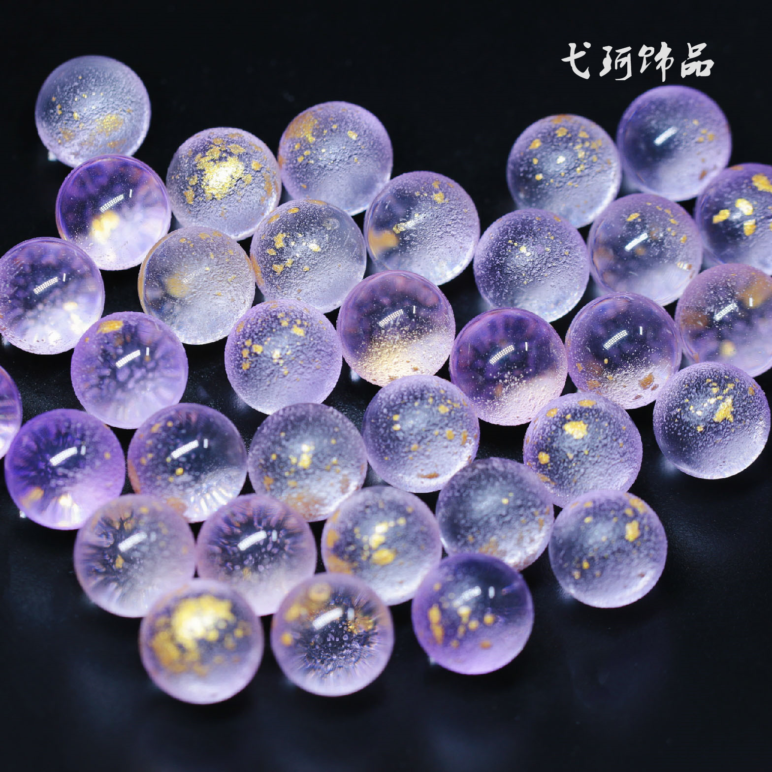 Yi Ke imitation etched crystal ball domestic round beads 10-12mm non-porous hairpin top beads antique hairpin accessories