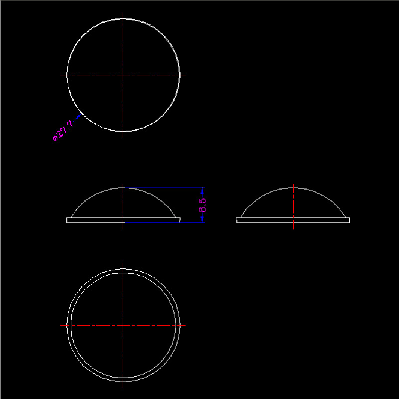 Led Optical Lens Single 28mm Plano-Convex Lens Led Imitation Lumens 1W Lens Can Be Used for Cob Acrylic