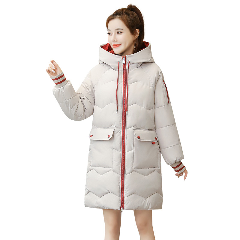 Women's Mid-Length Cotton Coat for Foreign Trade, 2025 Korean Style, Loose-Fitting Winter Jacket, Thickened Cotton-Padded Jacket, Puffer Jacket, Cotton Coat