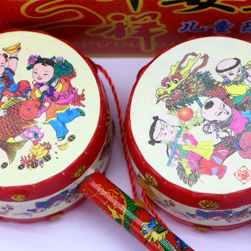 Hot children selling auspicious rattle small rattle rattle rattle baby hand drum traditional stall toys wholesale 830