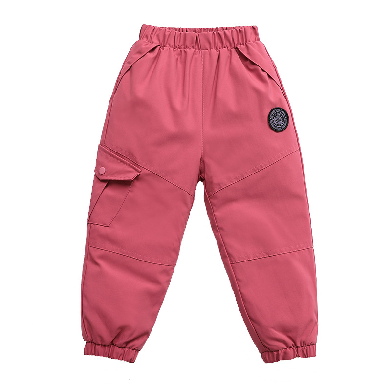Children's Down Pants Boys Wear Winter Thickened Small and Medium-sized Children's Baby Girls' Big Goose Black Gold Icon Work Pants