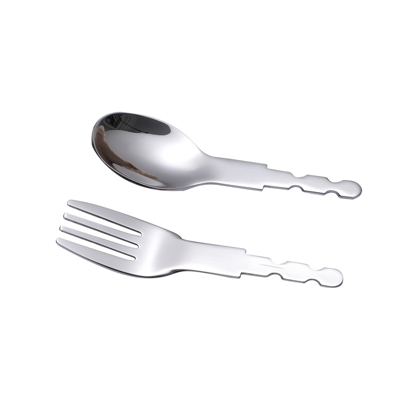 Factory direct supply 316 stainless steel children's fork spoon knife tableware three-piece set semi-finished baby infant spoon fork head