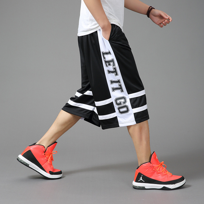 Fat Man Basketball Shorts, Oversized Men's Pants, Three-Quarter Sports Pants, Plus Fat and Enlarged Men's Loose Fat Beach Pants