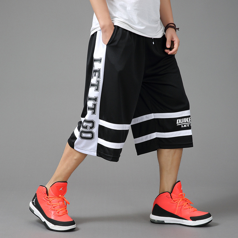 Шорты для баскетбола для полных мужчин, большие размеры, спортивные брюки до колен, свободные пляжные брюки